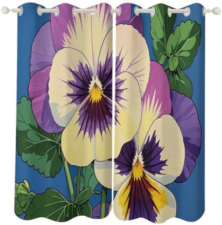 Pansy perfection print blackout curtain 52x72