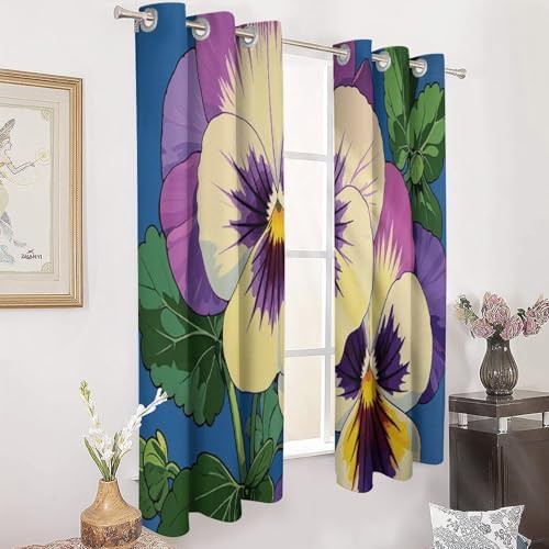 Pansy perfection print blackout curtain 52x72 — photo 3