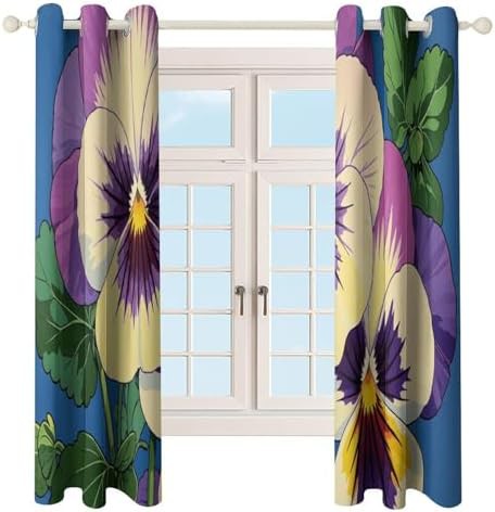Pansy perfection print blackout curtain 52x72 — photo 4