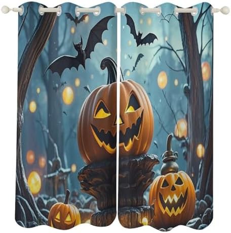 Halloween flying bats grommet thermal blackout drapes