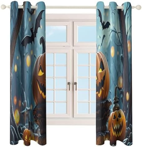 Halloween flying bats grommet thermal blackout drapes — photo 4