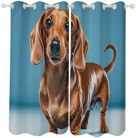 Dachshund dog print blackout curtain 52x72