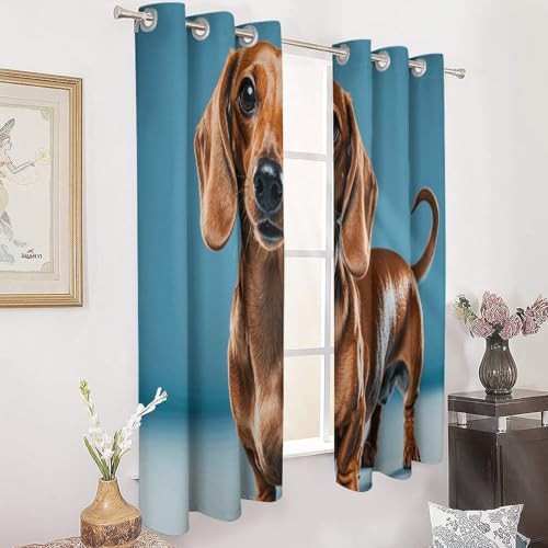 Dachshund dog print blackout curtain 52x72 — photo 3
