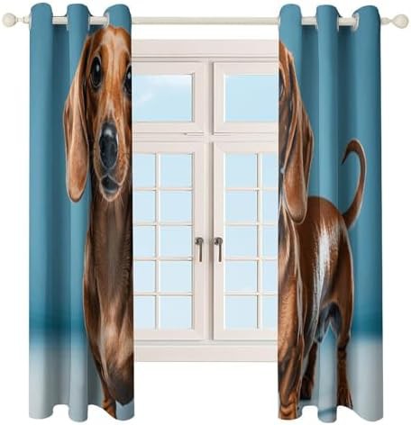 Dachshund dog print blackout curtain 52x72 — photo 4