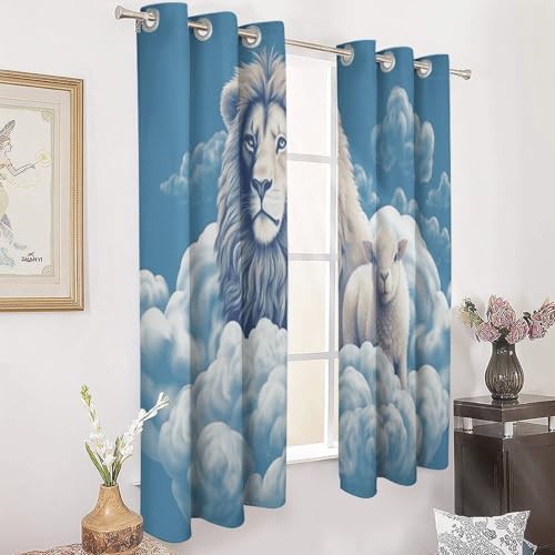 Lamb with a lion clouds blackout curtain — photo 3