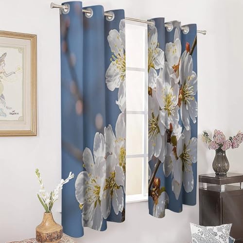 Japanese floral cherry blossom blackout curtains — photo 3
