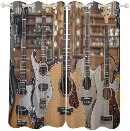 Guitar bass music instrument blackout curtains