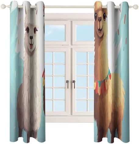 Llama alpaca printed total blackout curtain — photo 4