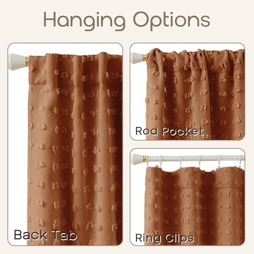 Terracotta boho double layer patterned drape 84 in — photo 5
