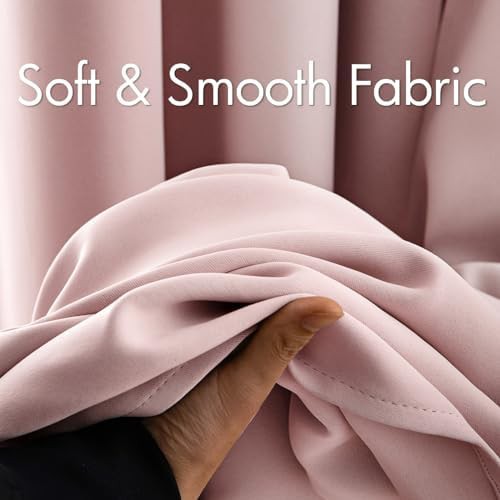 Pink grommet thermal faux linen curtain 84 inch — photo 4