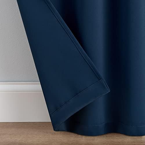Langley navy solid tripleweave rod pocket curtains — photo 4