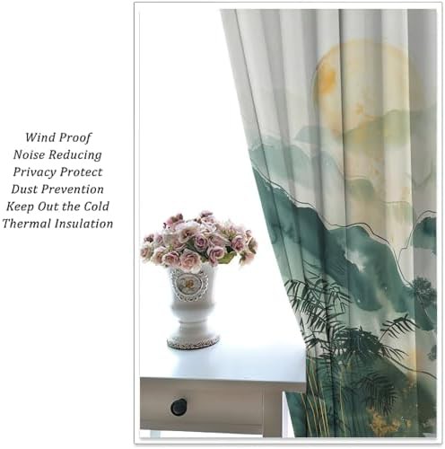 Countryside colorful mountains vintage curtain 54 inch — photo 5