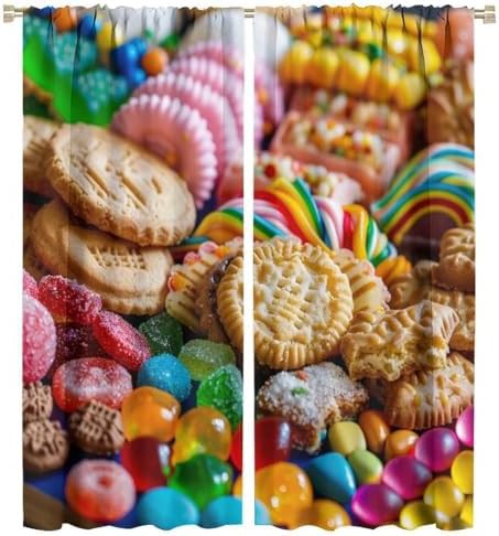 Sweet treat colorful blackout curtains 45 inch