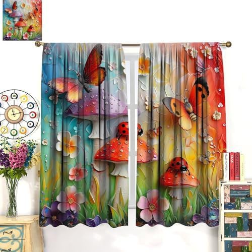 Abstract mushroom forest blackout curtains 45 inch — photo 3