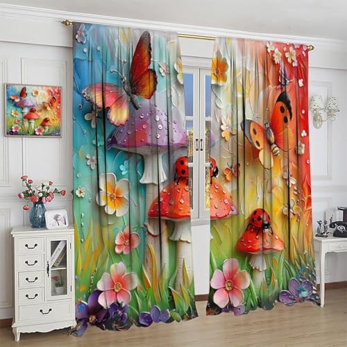 Abstract mushroom forest blackout curtains 45 inch — photo 4