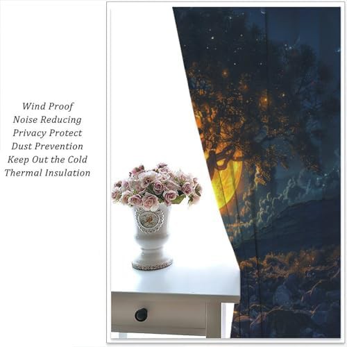Golden moon fantasy blackout curtains 63 inch — photo 4