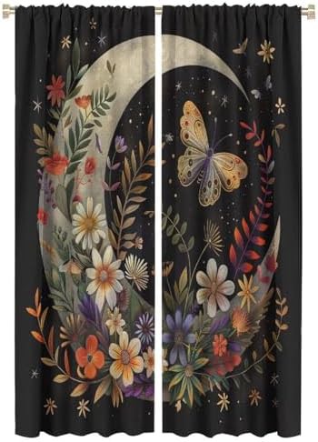 Enchanted moon garden blackout curtains 63 inch