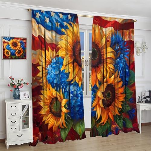 Rustic sunflower botanical blackout curtains 63 inch — photo 4