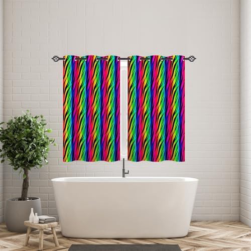 Rainbow Tiger Print Grommet Blackout Drapes — photo 3