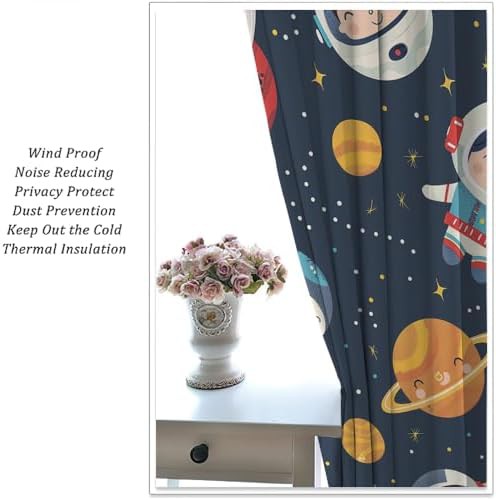 Watercolor space astronaut and planet curtain 84 inch — photo 5