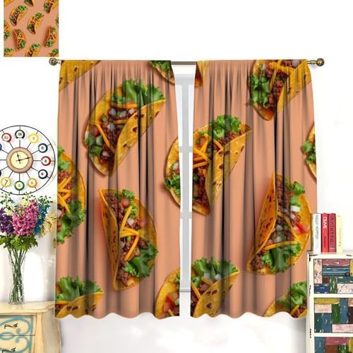 Beef taco pattern blackout curtains 63 inch — photo 3