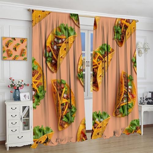 Beef taco pattern blackout curtains 63 inch — photo 4
