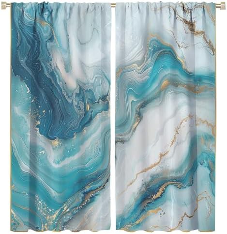 Abstract texture marble painting curtain 63 inch