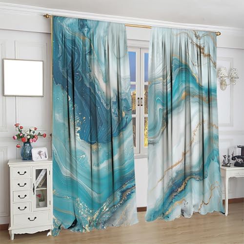 Abstract texture marble painting curtain 63 inch — photo 4
