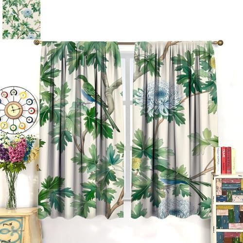 Floral bird fantasy blackout curtains 54 inch — photo 3