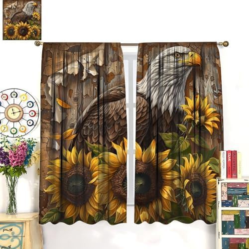 Bald eagle sunflower blackout curtains 45 inch — photo 3