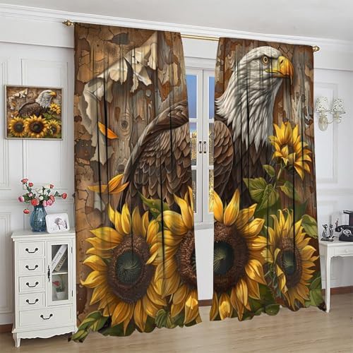 Bald eagle sunflower blackout curtains 45 inch — photo 4
