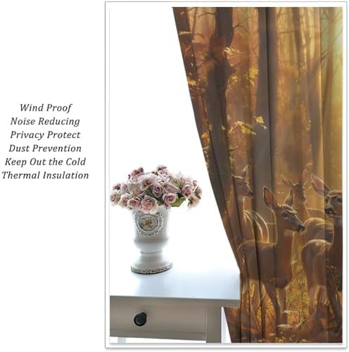 Modern autumn deer forest landscape curtain 45 inch — photo 5