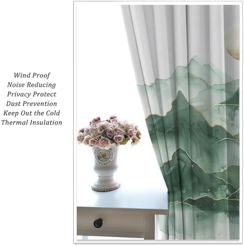 Modern green marble mountain curtain 63 inch — photo 5
