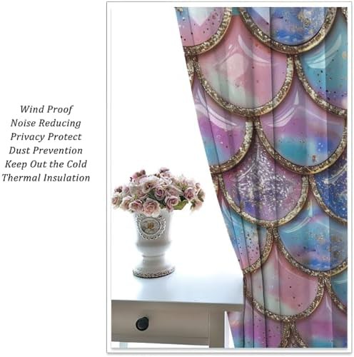 Colorful fish scales mermaid curtain 45 inch — photo 5