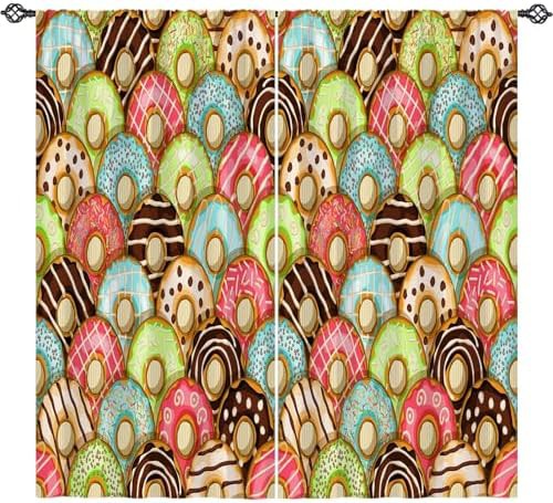 Cartoon Donut Print Custom Blackout Curtains — photo 3
