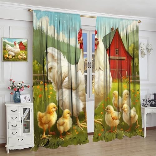 Rustic chicken family blackout curtains 45 inch — photo 4