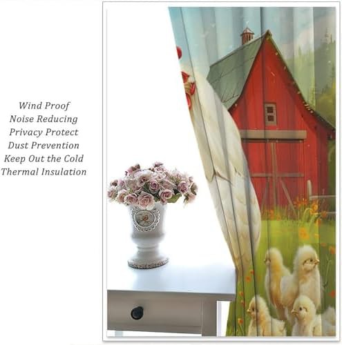 Rustic chicken family blackout curtains 45 inch — photo 5