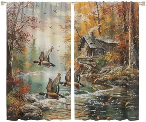 Autumn jungle duck blackout curtains 63 inch
