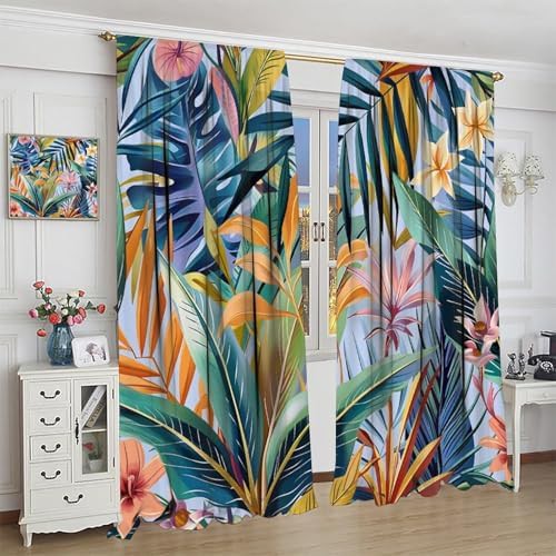 Jungle plant palm leaf blackout curtains 54 inch — photo 4