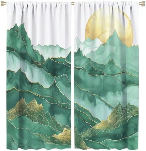 Sunset vintage fantasy landscape window treatment 63 inch
