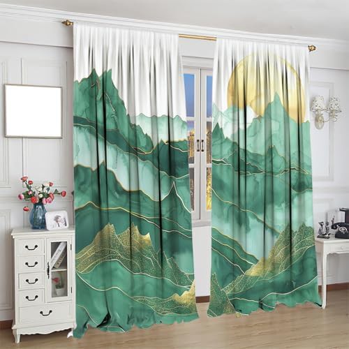 Sunset vintage fantasy landscape window treatment 63 inch — photo 4