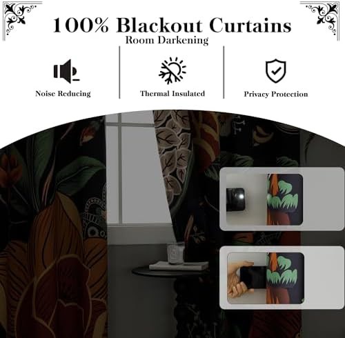 Vintage black boho bedroom grommet curtains 63 — photo 3