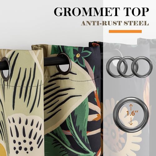 Vintage black boho bedroom grommet curtains 63 — photo 4