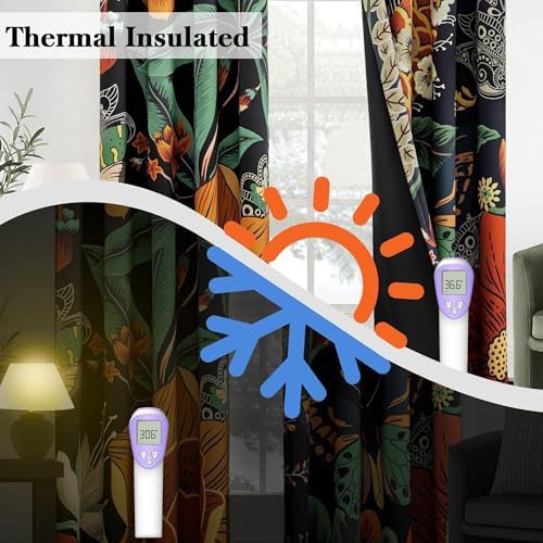 Vintage black boho bedroom grommet curtains 63 — photo 5