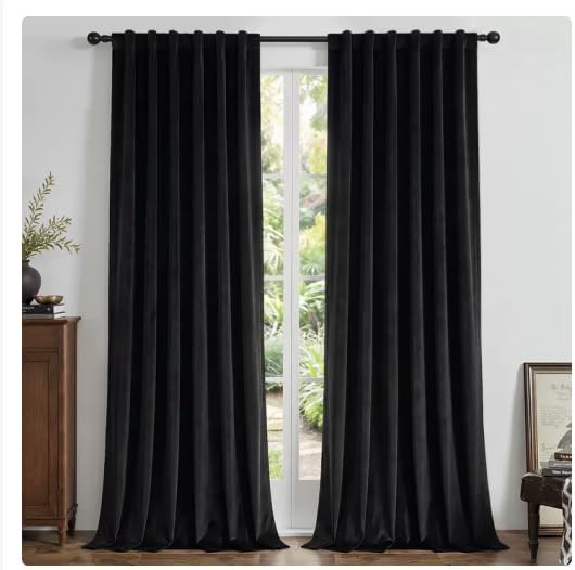 Velvet total blackout drapes 90 in