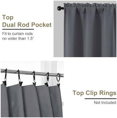 Charcoal Grey Thermal Insulated Blackout Curtains — photo 4