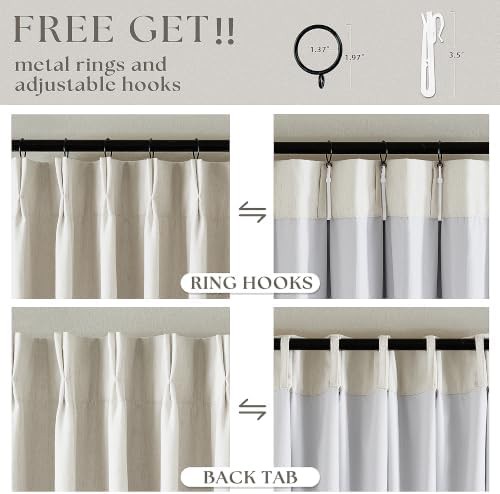 Natural pinch pleat linen total blackout — photo 5