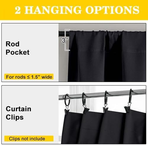Welvetblk black blackout curtains 84 inch — photo 4