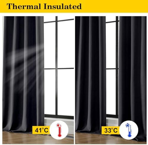 Welvetblk black blackout curtains 84 inch — photo 5