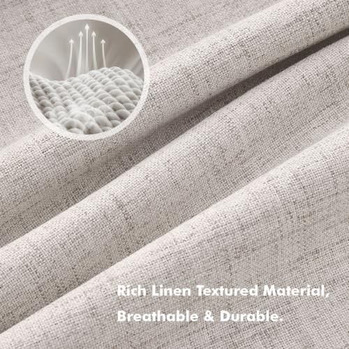 Ivory total blackout linen curtain 84 inch — photo 3